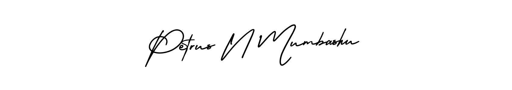 This is the best signature style for the Petrus N Mumbashu name. Also you like these signature font (AmerikaSignatureDemo-Regular). Mix name signature. Petrus N Mumbashu signature style 3 images and pictures png