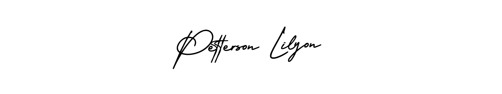This is the best signature style for the Petterson Lilyon name. Also you like these signature font (AmerikaSignatureDemo-Regular). Mix name signature. Petterson Lilyon signature style 3 images and pictures png