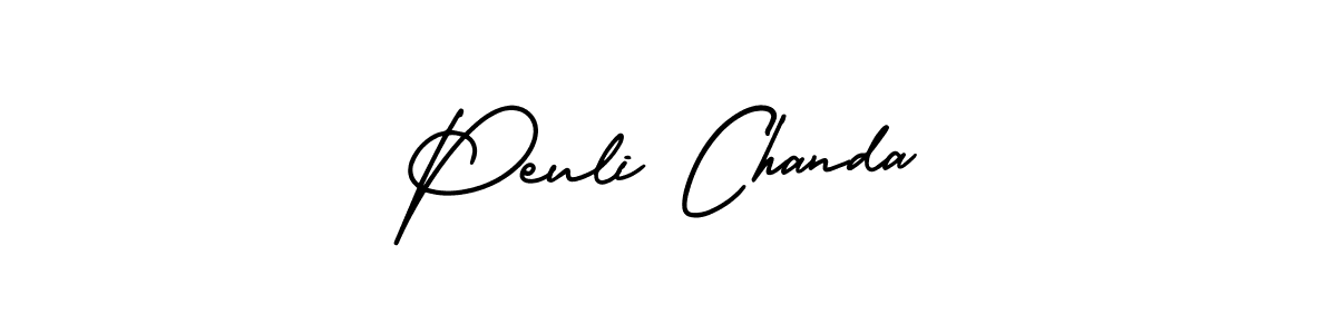 It looks lik you need a new signature style for name Peuli Chanda. Design unique handwritten (AmerikaSignatureDemo-Regular) signature with our free signature maker in just a few clicks. Peuli Chanda signature style 3 images and pictures png