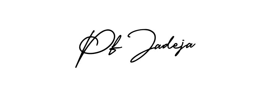 if you are searching for the best signature style for your name Pf Jadeja. so please give up your signature search. here we have designed multiple signature styles  using AmerikaSignatureDemo-Regular. Pf Jadeja signature style 3 images and pictures png