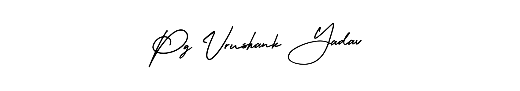 You should practise on your own different ways (AmerikaSignatureDemo-Regular) to write your name (Pg Vrushank Yadav) in signature. don't let someone else do it for you. Pg Vrushank Yadav signature style 3 images and pictures png
