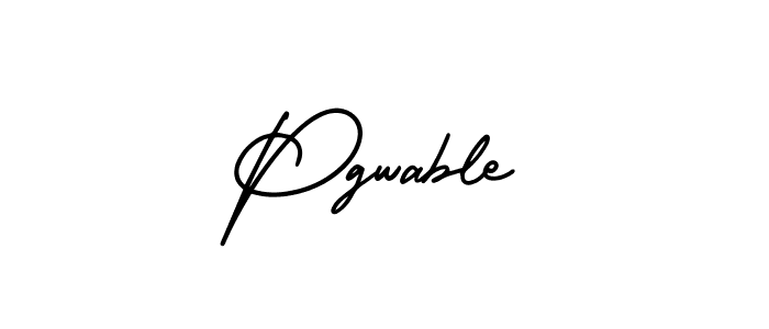 How to make Pgwable name signature. Use AmerikaSignatureDemo-Regular style for creating short signs online. This is the latest handwritten sign. Pgwable signature style 3 images and pictures png