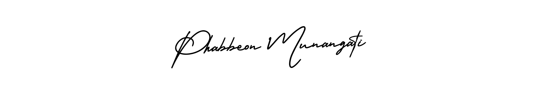 The best way (AmerikaSignatureDemo-Regular) to make a short signature is to pick only two or three words in your name. The name Phabbeon Munangati include a total of six letters. For converting this name. Phabbeon Munangati signature style 3 images and pictures png