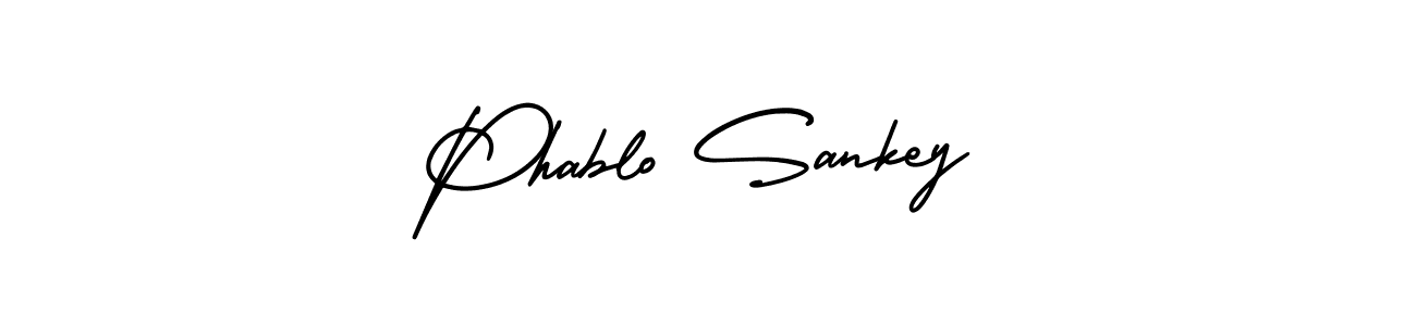 How to make Phablo Sankey name signature. Use AmerikaSignatureDemo-Regular style for creating short signs online. This is the latest handwritten sign. Phablo Sankey signature style 3 images and pictures png