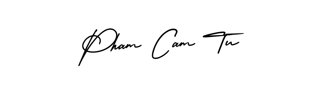 The best way (AmerikaSignatureDemo-Regular) to make a short signature is to pick only two or three words in your name. The name Pham Cam Tu include a total of six letters. For converting this name. Pham Cam Tu signature style 3 images and pictures png