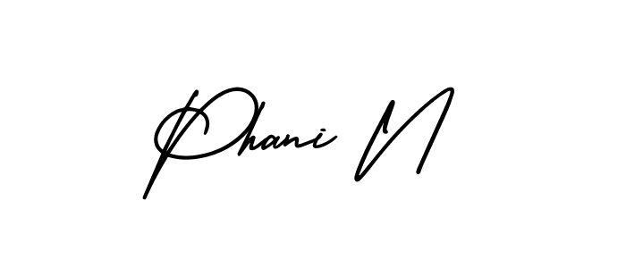 The best way (AmerikaSignatureDemo-Regular) to make a short signature is to pick only two or three words in your name. The name Phani N include a total of six letters. For converting this name. Phani N signature style 3 images and pictures png