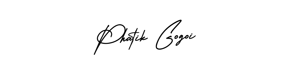 Make a short Phatik Gogoi signature style. Manage your documents anywhere anytime using AmerikaSignatureDemo-Regular. Create and add eSignatures, submit forms, share and send files easily. Phatik Gogoi signature style 3 images and pictures png