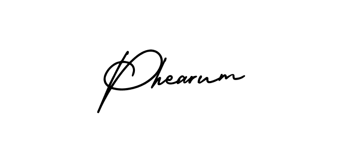 How to make Phearum name signature. Use AmerikaSignatureDemo-Regular style for creating short signs online. This is the latest handwritten sign. Phearum signature style 3 images and pictures png
