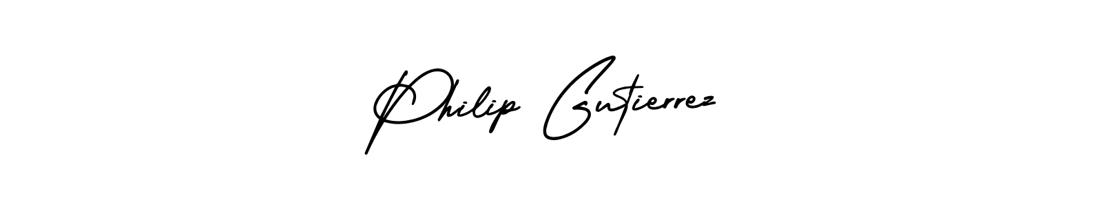 The best way (AmerikaSignatureDemo-Regular) to make a short signature is to pick only two or three words in your name. The name Philip Gutierrez include a total of six letters. For converting this name. Philip Gutierrez signature style 3 images and pictures png