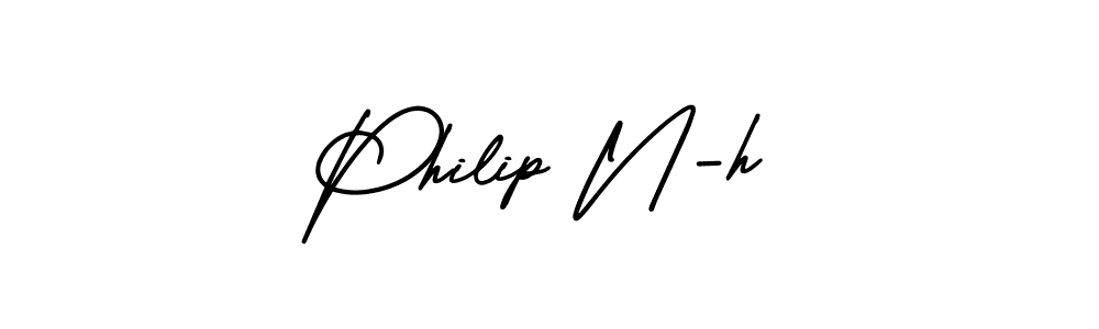 Philip N-h stylish signature style. Best Handwritten Sign (AmerikaSignatureDemo-Regular) for my name. Handwritten Signature Collection Ideas for my name Philip N-h. Philip N-h signature style 3 images and pictures png