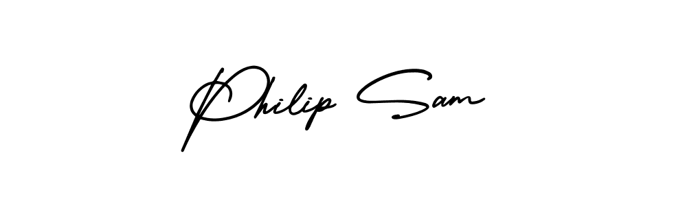 Use a signature maker to create a handwritten signature online. With this signature software, you can design (AmerikaSignatureDemo-Regular) your own signature for name Philip Sam. Philip Sam signature style 3 images and pictures png