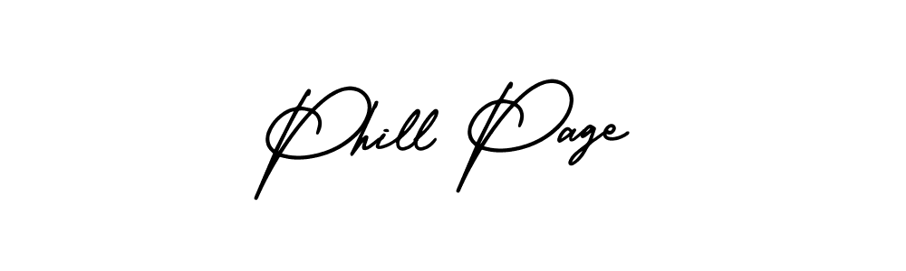 How to make Phill Page name signature. Use AmerikaSignatureDemo-Regular style for creating short signs online. This is the latest handwritten sign. Phill Page signature style 3 images and pictures png