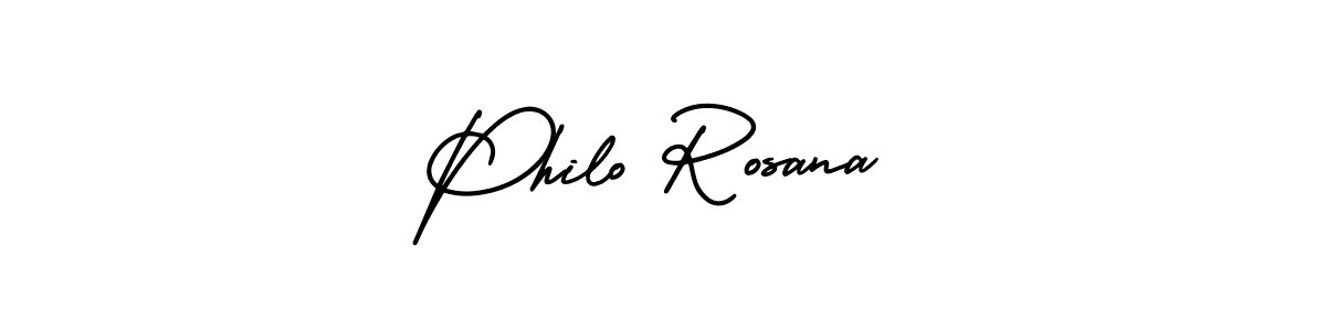 Philo Rosana stylish signature style. Best Handwritten Sign (AmerikaSignatureDemo-Regular) for my name. Handwritten Signature Collection Ideas for my name Philo Rosana. Philo Rosana signature style 3 images and pictures png