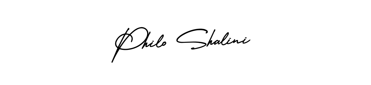 This is the best signature style for the Philo Shalini name. Also you like these signature font (AmerikaSignatureDemo-Regular). Mix name signature. Philo Shalini signature style 3 images and pictures png