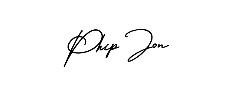 How to make Phip Jon name signature. Use AmerikaSignatureDemo-Regular style for creating short signs online. This is the latest handwritten sign. Phip Jon signature style 3 images and pictures png