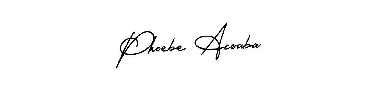 Make a beautiful signature design for name Phoebe Acsaba. With this signature (AmerikaSignatureDemo-Regular) style, you can create a handwritten signature for free. Phoebe Acsaba signature style 3 images and pictures png