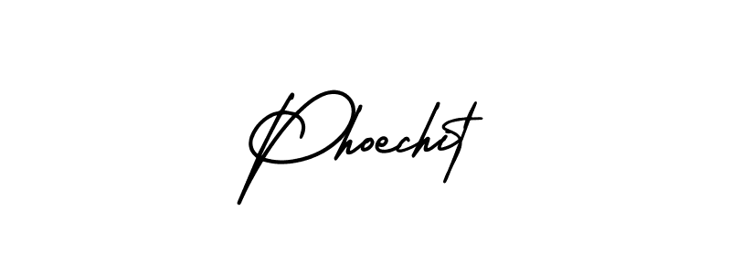 Use a signature maker to create a handwritten signature online. With this signature software, you can design (AmerikaSignatureDemo-Regular) your own signature for name Phoechit. Phoechit signature style 3 images and pictures png