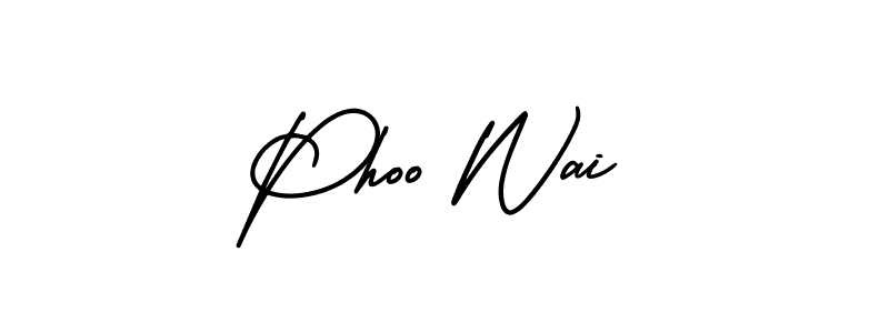 How to make Phoo Wai name signature. Use AmerikaSignatureDemo-Regular style for creating short signs online. This is the latest handwritten sign. Phoo Wai signature style 3 images and pictures png