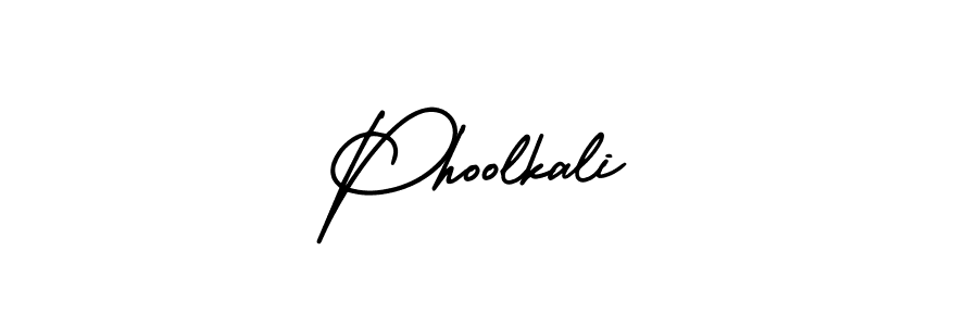 How to make Phoolkali name signature. Use AmerikaSignatureDemo-Regular style for creating short signs online. This is the latest handwritten sign. Phoolkali signature style 3 images and pictures png