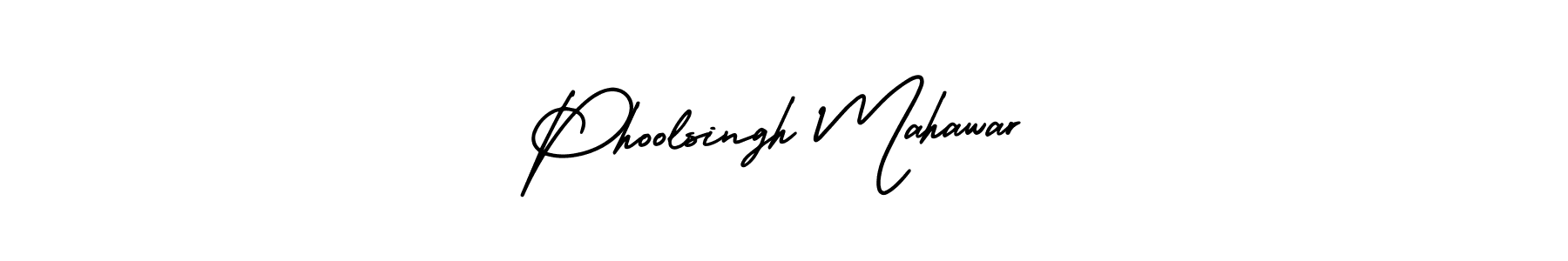 The best way (AmerikaSignatureDemo-Regular) to make a short signature is to pick only two or three words in your name. The name Phoolsingh Mahawar include a total of six letters. For converting this name. Phoolsingh Mahawar signature style 3 images and pictures png