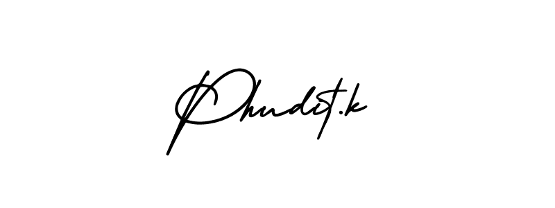Phudit.k stylish signature style. Best Handwritten Sign (AmerikaSignatureDemo-Regular) for my name. Handwritten Signature Collection Ideas for my name Phudit.k. Phudit.k signature style 3 images and pictures png