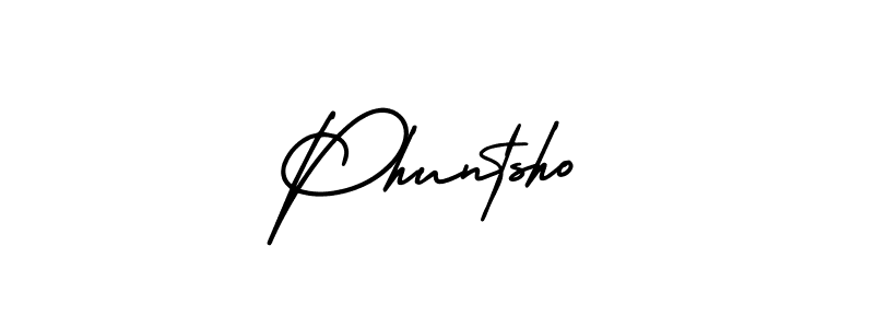Phuntsho stylish signature style. Best Handwritten Sign (AmerikaSignatureDemo-Regular) for my name. Handwritten Signature Collection Ideas for my name Phuntsho. Phuntsho signature style 3 images and pictures png
