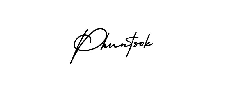 How to make Phuntsok signature? AmerikaSignatureDemo-Regular is a professional autograph style. Create handwritten signature for Phuntsok name. Phuntsok signature style 3 images and pictures png