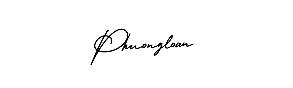 How to make Phuongloan name signature. Use AmerikaSignatureDemo-Regular style for creating short signs online. This is the latest handwritten sign. Phuongloan signature style 3 images and pictures png