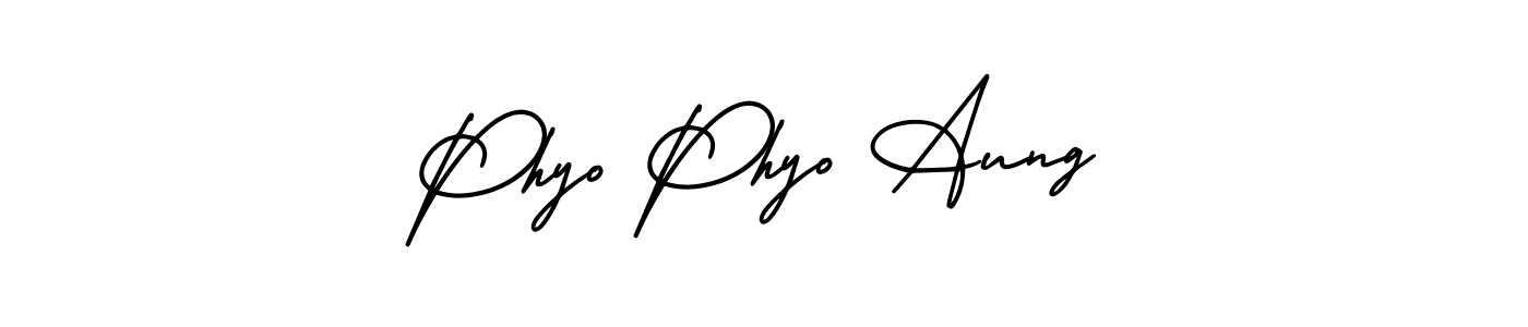 Design your own signature with our free online signature maker. With this signature software, you can create a handwritten (AmerikaSignatureDemo-Regular) signature for name Phyo Phyo Aung. Phyo Phyo Aung signature style 3 images and pictures png