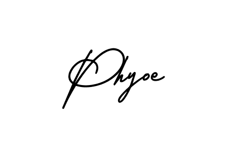How to make Phyoe signature? AmerikaSignatureDemo-Regular is a professional autograph style. Create handwritten signature for Phyoe name. Phyoe signature style 3 images and pictures png