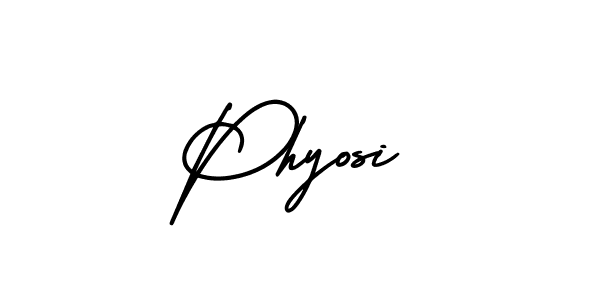 Phyosi stylish signature style. Best Handwritten Sign (AmerikaSignatureDemo-Regular) for my name. Handwritten Signature Collection Ideas for my name Phyosi. Phyosi signature style 3 images and pictures png