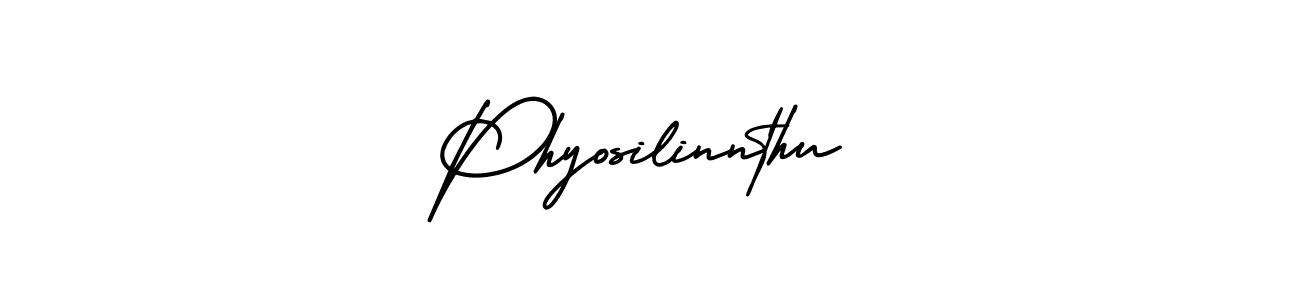 Make a beautiful signature design for name Phyosilinnthu. With this signature (AmerikaSignatureDemo-Regular) style, you can create a handwritten signature for free. Phyosilinnthu signature style 3 images and pictures png