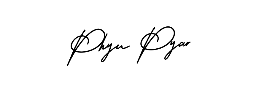 How to Draw Phyu Pyar signature style? AmerikaSignatureDemo-Regular is a latest design signature styles for name Phyu Pyar. Phyu Pyar signature style 3 images and pictures png