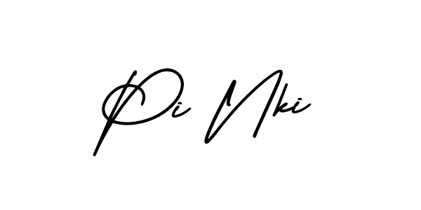 Use a signature maker to create a handwritten signature online. With this signature software, you can design (AmerikaSignatureDemo-Regular) your own signature for name Pi Nki. Pi Nki signature style 3 images and pictures png