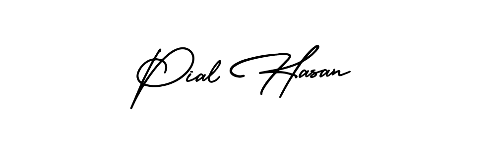 Pial Hasan stylish signature style. Best Handwritten Sign (AmerikaSignatureDemo-Regular) for my name. Handwritten Signature Collection Ideas for my name Pial Hasan. Pial Hasan signature style 3 images and pictures png