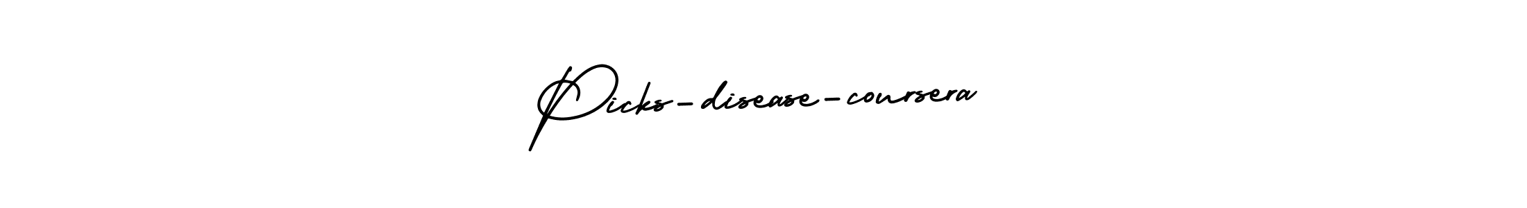 Design your own signature with our free online signature maker. With this signature software, you can create a handwritten (AmerikaSignatureDemo-Regular) signature for name Picks-disease-coursera. Picks-disease-coursera signature style 3 images and pictures png