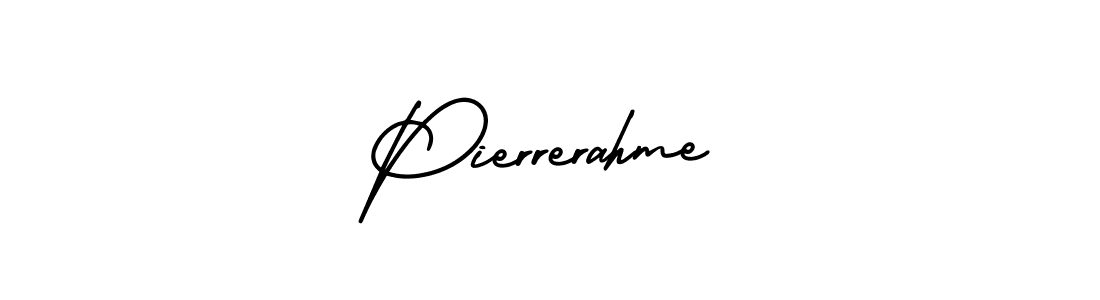 How to Draw Pierrerahme signature style? AmerikaSignatureDemo-Regular is a latest design signature styles for name Pierrerahme. Pierrerahme signature style 3 images and pictures png