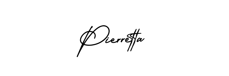 You should practise on your own different ways (AmerikaSignatureDemo-Regular) to write your name (Pierretta) in signature. don't let someone else do it for you. Pierretta signature style 3 images and pictures png