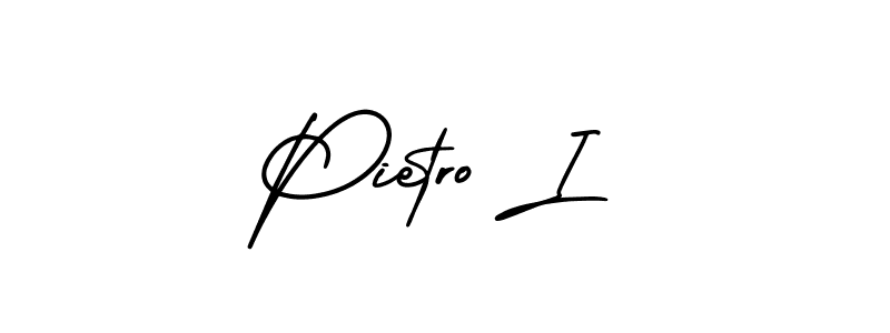 How to make Pietro I name signature. Use AmerikaSignatureDemo-Regular style for creating short signs online. This is the latest handwritten sign. Pietro I signature style 3 images and pictures png