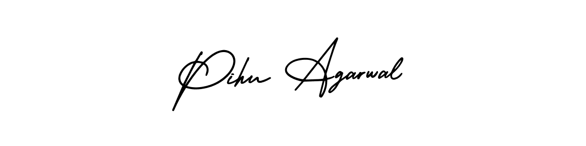 This is the best signature style for the Pihu Agarwal name. Also you like these signature font (AmerikaSignatureDemo-Regular). Mix name signature. Pihu Agarwal signature style 3 images and pictures png
