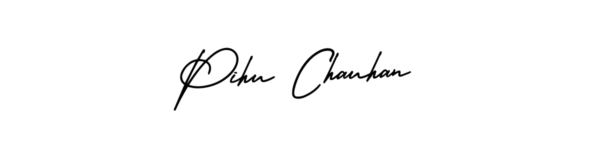 if you are searching for the best signature style for your name Pihu Chauhan. so please give up your signature search. here we have designed multiple signature styles  using AmerikaSignatureDemo-Regular. Pihu Chauhan signature style 3 images and pictures png