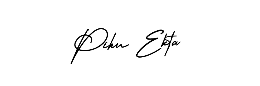 Design your own signature with our free online signature maker. With this signature software, you can create a handwritten (AmerikaSignatureDemo-Regular) signature for name Pihu Ekta. Pihu Ekta signature style 3 images and pictures png