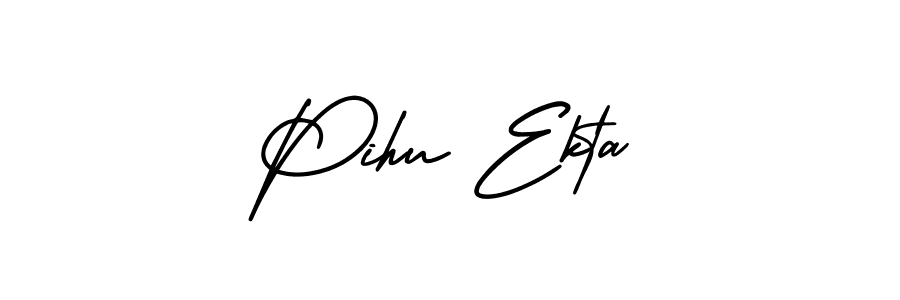 It looks lik you need a new signature style for name Pihu Ekta. Design unique handwritten (AmerikaSignatureDemo-Regular) signature with our free signature maker in just a few clicks. Pihu Ekta signature style 3 images and pictures png