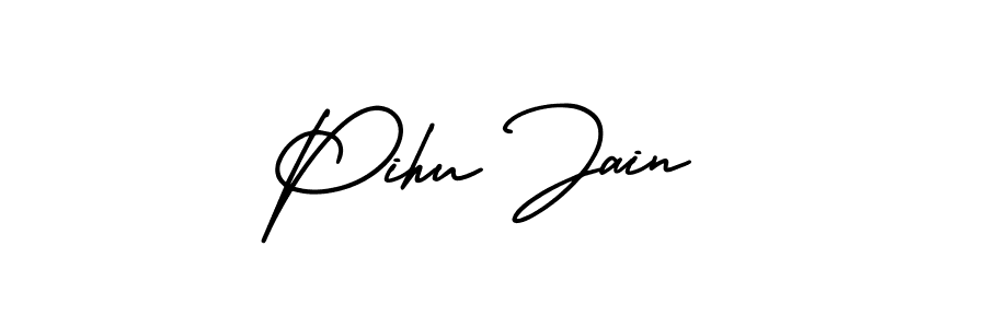 How to make Pihu Jain name signature. Use AmerikaSignatureDemo-Regular style for creating short signs online. This is the latest handwritten sign. Pihu Jain signature style 3 images and pictures png
