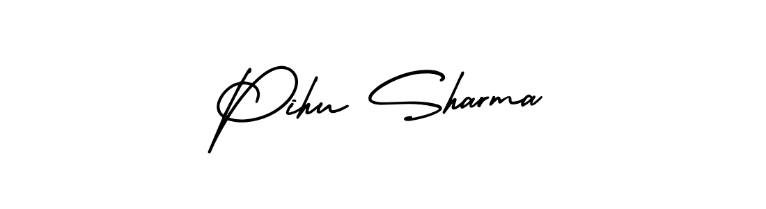 How to Draw Pihu Sharma signature style? AmerikaSignatureDemo-Regular is a latest design signature styles for name Pihu Sharma. Pihu Sharma signature style 3 images and pictures png