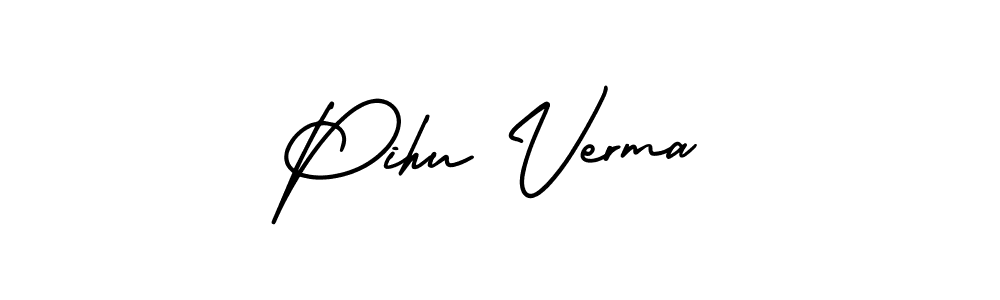 How to Draw Pihu Verma signature style? AmerikaSignatureDemo-Regular is a latest design signature styles for name Pihu Verma. Pihu Verma signature style 3 images and pictures png