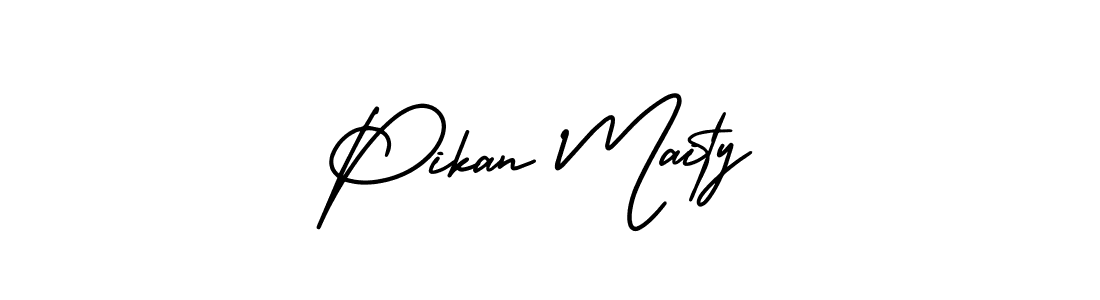 Use a signature maker to create a handwritten signature online. With this signature software, you can design (AmerikaSignatureDemo-Regular) your own signature for name Pikan Maity. Pikan Maity signature style 3 images and pictures png