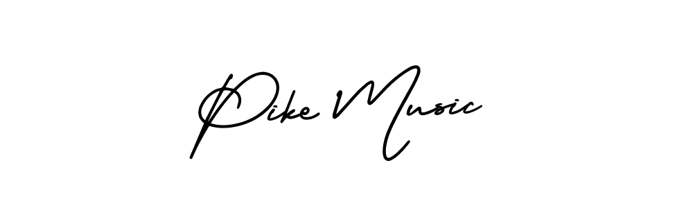 You should practise on your own different ways (AmerikaSignatureDemo-Regular) to write your name (Pike Music) in signature. don't let someone else do it for you. Pike Music signature style 3 images and pictures png