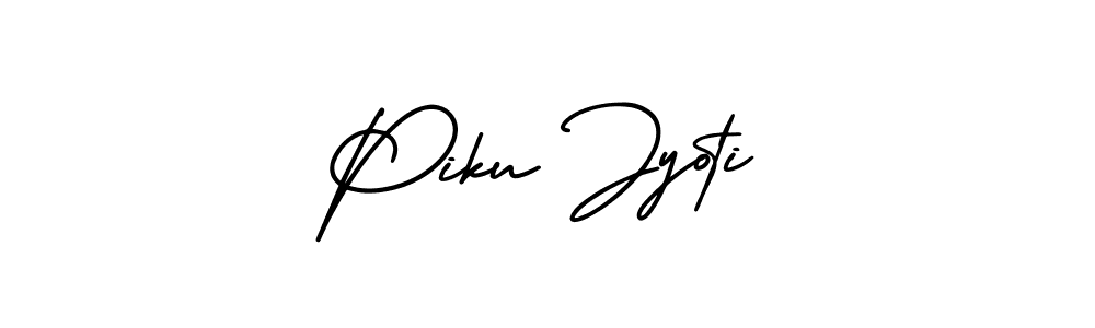 This is the best signature style for the Piku Jyoti name. Also you like these signature font (AmerikaSignatureDemo-Regular). Mix name signature. Piku Jyoti signature style 3 images and pictures png
