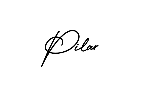 Pilar stylish signature style. Best Handwritten Sign (AmerikaSignatureDemo-Regular) for my name. Handwritten Signature Collection Ideas for my name Pilar. Pilar signature style 3 images and pictures png